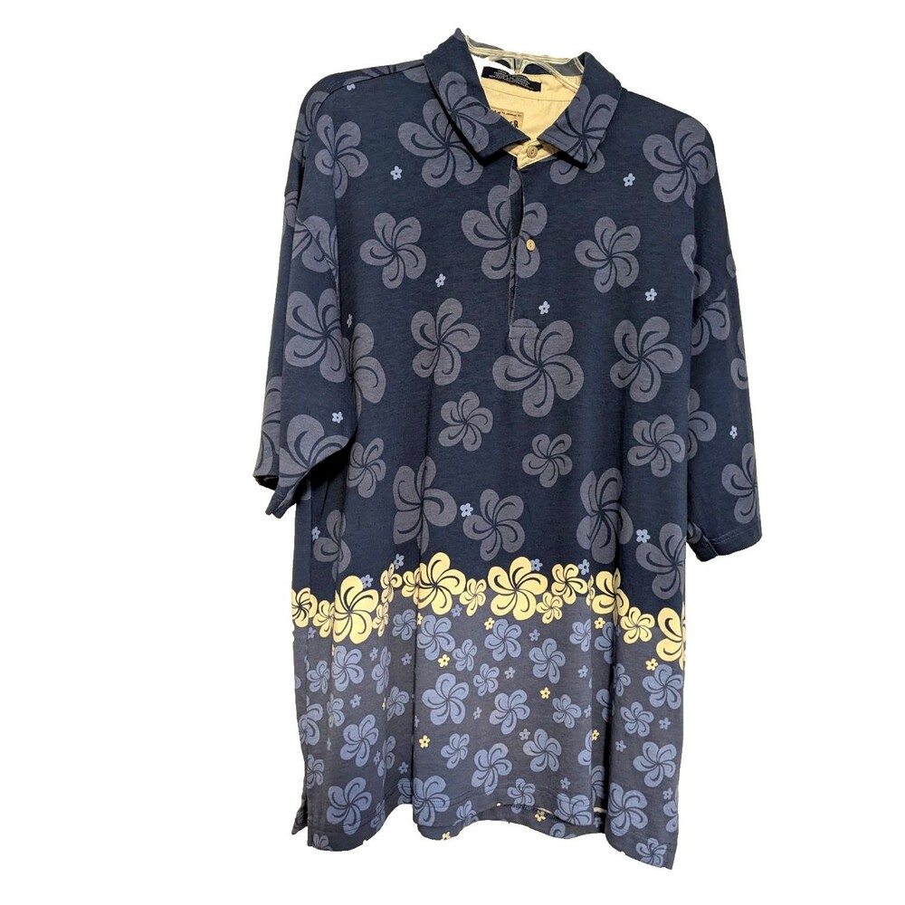 Tommy Hilfiger S Sleeve Camp Shirt Men's XXL Tropical Blue Floral VTG 90's NWT